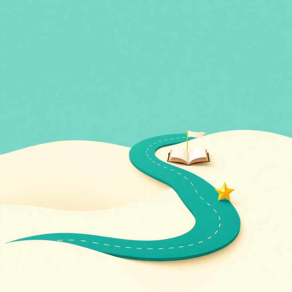A winding roadmap connecting learning milestones and future goals
